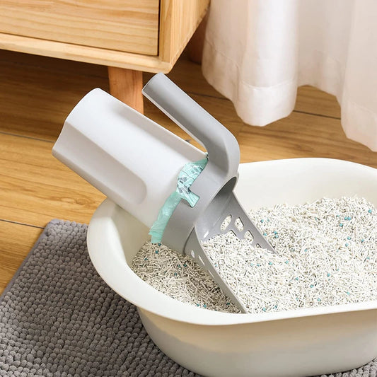 Portable Pet Cat Litter Sand Shovel with Storage Box