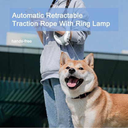 Automatic Retractable Nylon Rope Dog Leash With Flashlight