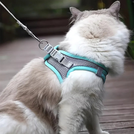 Mesh Adjustable Cat Harness Leash Set